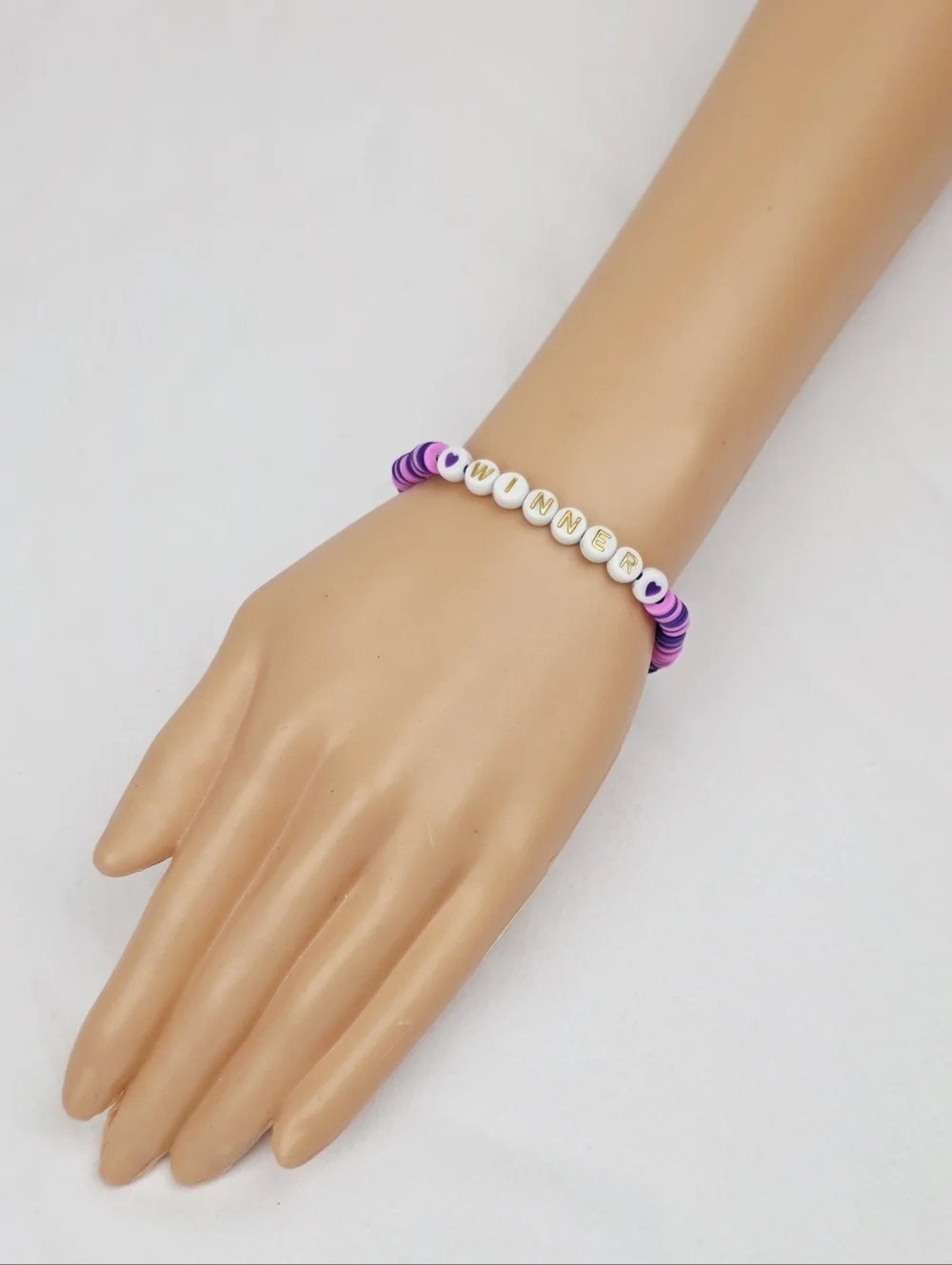 Handmade Clay Bead Word Winner Bracelet